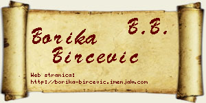 Borika Birčević vizit kartica